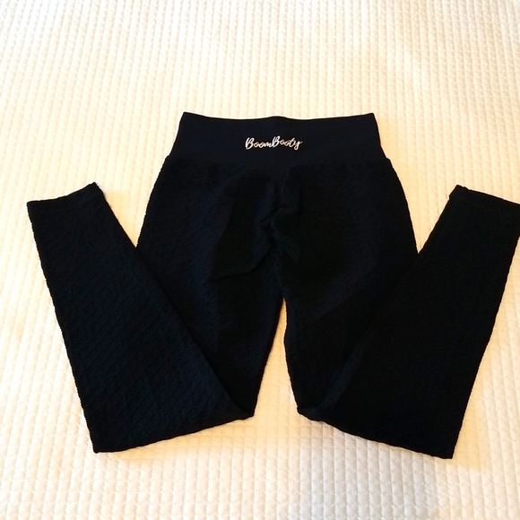 Boom Booty leggings, black honeycomb pattern, Size L - Picture 3 of 8